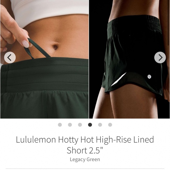 Lululemon LEGACY GREEN HIGH RISE HOTTY HOTS 2.5” lined* - Picture 2 of 7
